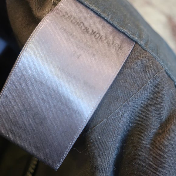 Zadig & Voltaire Pomelo Rip Stop Gray, Black, Gold Stripe Chino Pants EU 34/XS - Picture 8 of 8